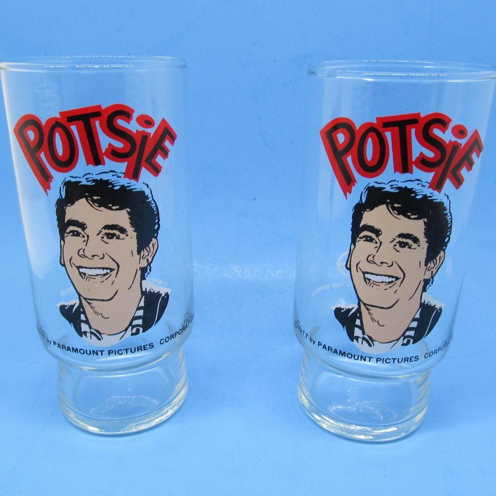 Happy Days Vintage 70's Dr Pepper Drinking Glasses Tumblers Potsie Set of 3
